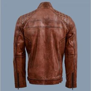 Offres Spéciales vestes en cuir pour hommes fabriquées en usine taille confortable avec col montant et logo personnalisable en peau de vache - Product Image 2