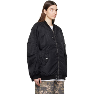 Wholesale Black Bomber <b>Jacket</b> Women Solid Color Quilted Full Sleeve Zipper Closure Turn-down Collar Autumn Wear - Product Image 3