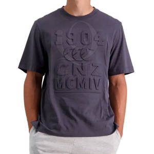 Camiseta de manga corta en relieve con diseño de cuello redondo Camiseta en relieve de mezcla de algodón para hombres con opción de logotipo personalizado - Product Image 5