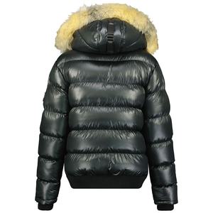 Stylish <b>Fur</b> <b>Hooded</b> Elastic Cuff Quilted <b>Women</b> Winter Special <b>Parka</b> Jacket Trending Extra Buttoned Pockets <b>With</b> Customize Patches - Product Image 2