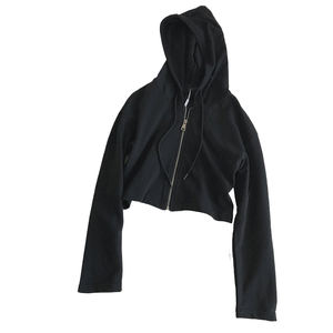 Chaqueta con Capucha para Mujer, Cómoda, Elástica, de Algodón Suave, Lisa, Holgada, para Entrenamiento, Correr, con Cierre, Técnica de Lavado Ácido, ODM, Abrigo de Invierno - Product Image 6