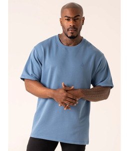 T-shirts pour hommes en gros, OEM, surdimensionnés, grammage lourd, 100% coton, t-shirts à épaules tombantes, broderie, usine de t-shirts - Product Image 1