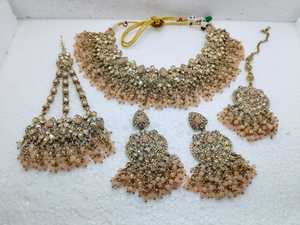 Ensemble de collier en mehndi avec maang tikka et pasa, bijoux de mariée, collier traditionnel indien pour les mariages, les occasions festives - Product Image 6