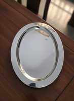 Ovale Vorm Dienblad Zilver Dienblad Rvs Serveerschaal Vaatwasser Veilig Designer Keuken Bruiloft Restaurant Serviesbord