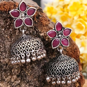 Pendientes de Plata Oxidada Geométricos Hermosos de Alta Calidad y Grado Superior, los Más Vendidos, Directo del Proveedor Indio - Product Image 2