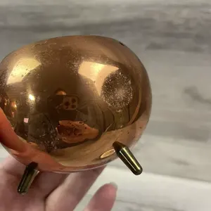 Suministro directo de fábrica Vintage Cuenco de cobre Caldero Coppercraft Guild 3 pies Cuencos de vajilla de 2,5 pulgadas - Product Image 4