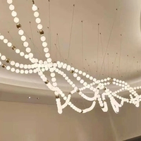 Nouveau design de lustre LED sur mesure de grande taille avec télécommande sans fil haute luminosité pour hall d'hôtel, villa, salon, couloir