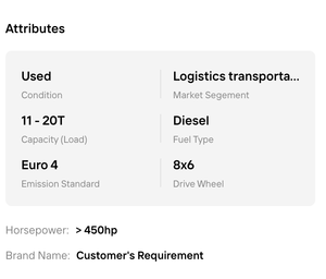 El mejor!! Camión Tractor Diésel de Servicio Pesado 6x4 con Cabina Dormitorio para Transporte de Carga a Larga Distancia y Transporte de Mercancías a Granel - Product Image 5