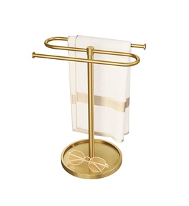 ที่วางผ้าขนหนูทองเหลืองดีไซน์หรูหรา ให้การจัดเก็บผ้าขนหนูอย่างเป็นระเบียบสำหรับห้องน้ำสุดหรู - Product Image 2