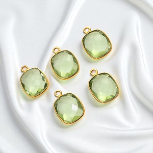 New Arrival Octagon Shape Green Amethyst Semi-Precious Gemstone Natural Bezel Setting Single Bail Fashion Pendants Charms - Product Image 1
