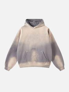Acid Wash Vintage Hoodies Couple Surdimensionné Plaine Pull À Capuche Logo Personnalisé DTG Impression Hoodies Sweat - Product Image 4