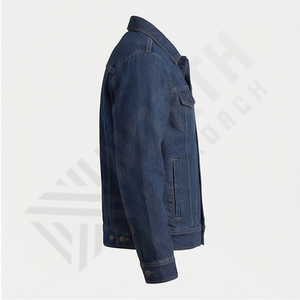 Veste en jean bleu décontractée pour homme, style unique, tendance, veste de pilote, vêtement décontracté, veste en jean de moto - Product Image 3