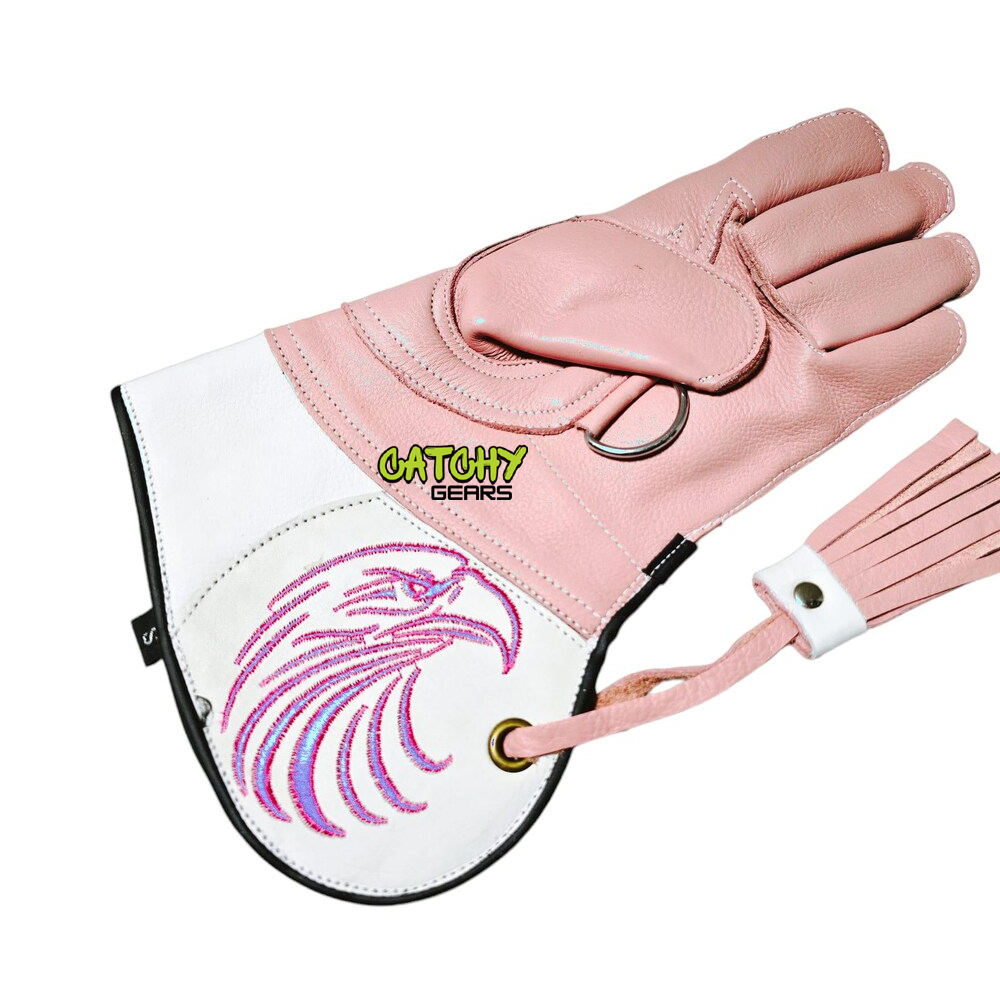 Pink leather with eagle face logo