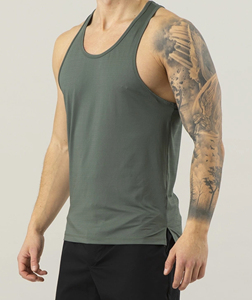 เสื้อกล้ามลำลองสำหรับผู้ชายเสื้อกล้ามออกกำลังกายโลโก้ด้านหน้าระบายอากาศได้ดีเสื้อถักสำหรับไลฟ์สไตล์ออกกำลังกายปักลายลูกไม้พิมพ์ออฟเซต - Product Image 1