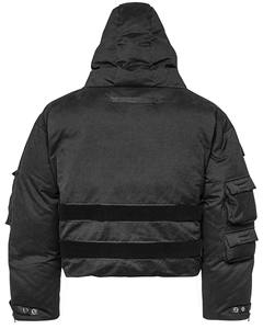 Venta al por mayor de encargo de nylon burbuja chaqueta acolchada de invierno de los hombres brillante extraíble con capucha cremallera manga Puffer chaquetas - Product Image 2
