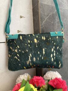 Bolso cruzado de cuero de vaca metálico de estilo occidental con tallado de dirección y borla en forma de cruz Sling monedero/bolso de compras del comprador - Product Image 3