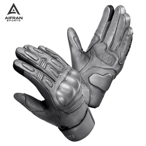 Gants de moto Aifran avec logo personnalisé : Gants de moto en cuir respirants à doigts entiers, compatibles avec les écrans tactiles, équipement de protection pour la course à moto - Product Image 3