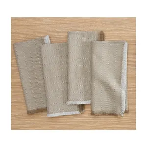 Algodón marrón y lino con parte inferior con borlas engrosada nueva toalla de té China juego de servilletas de té Kung Fu perfecto para fiestas de boda - Product Image 1