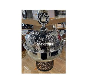 ถาดอุ่นอาหารสแตนเลสดีไซน์สวยงาม พร้อมขาตั้งเหล็ก รูปทรงกลม สำหรับเสิร์ฟอาหาร - Product Image 6