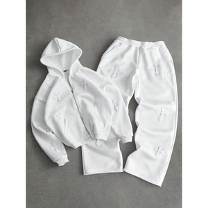 Survêtement personnalisé, nouvelle arrivée, broderie appliquée, poids lourd, prix bas, molleton de coton, qualité supérieure, streetwear - Product Image 1