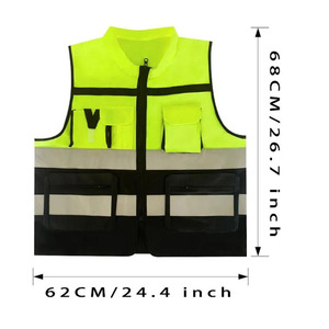 Gilet de sécurité réfléchissant personnalisé Logo d'entreprise avec poches Gilet de sécurité classe 2 de visibilité de couleur personnalisée - Product Image 3