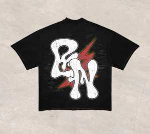 Conception personnalisée et impression de logos Streetwear plan simple T-shirt unisexe graphique surdimensionné de haute qualité 100% coton lourd - Product Image 4