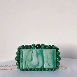 Mini bolso de mano de resina de gran capacidad para mujer con piedra incrustada maquillaje impermeable-Bolso de mano adecuado para regalo para damas - Product Image 3