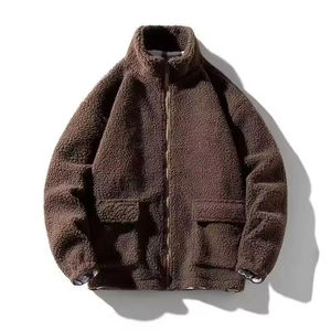 Veste polaire à capuche en toile, col montant, unie, chaude, vêtement d'extérieur pour adulte, hiver - Product Image 2