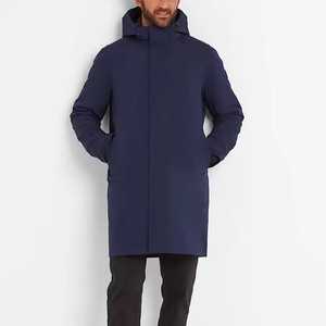 Blouson en jean personnalisé pour homme, à capuche, imperméable, respirant, coupe-vent, en toile, pour l'hiver, style urbain, avec lettres sur le devant - Product Image 1