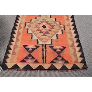 Alfombra de 2.8x8.5 pies, Alfombra Turca Vintage, Alfombra Ombr Naranja - Product Image 5