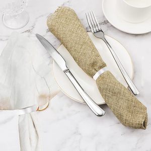 Stainless Steel <b>Silver</b> <b>Napkin</b> Rings Modern Metal Table Decor for Weddings Parties Dining Dinners Special Occasions Set of 4 Gift - Product Image 1