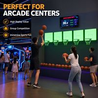 Ballon de basket interactif lumineux en PVC et ABS pour parcs sportifs intérieurs et parcs d'attractions de centres commerciaux