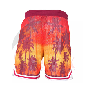 Pantalones cortos de baloncesto retro de diseño personalizado para hombres, material de malla de poliéster ecológico, pantalones cortos deportivos para adultos con servicio OEM - Product Image 6
