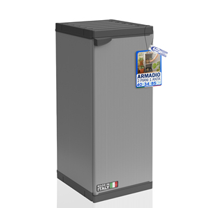 Armadietto Modulare in Resina a 1 Anta, Salvaspazio, con Ripiani Regolabili, Mobile Multiuso per Interni - Product Image 1