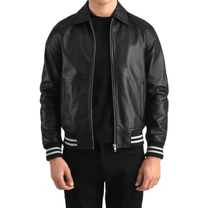 Veste universitaire en cuir véritable 100% de qualité supérieure pour hommes, écologique, imperméable et respirante, prix de gros 2026 - Product Image 1