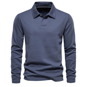 2026 Pure Cotton Long-sleeved Polo-<b>shirt</b> for <b>Men</b> Spring and <b>Summer</b> High-end Polo <b>Shirt</b> <b>Men</b> Solid Casual Cotton Polo-<b>Shirt</b> - Product Image 1