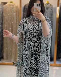 Robes de soirée de luxe, robe de bal ornée de cristaux, robe de soirée à paillettes, robe de soirée à taille empire, robe de soirée à fleurs - Product Image 3