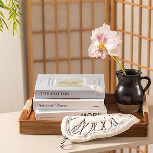 Bandeja rústica de madera maciza para servir y almacenar con asas envueltas en cuerda, acabado liso, para cocina, comedor, mesa de café, decoración del hogar. - Product Image 4