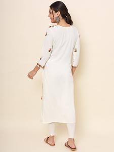 Nuevo conjunto de Kurti de rayón Chikankari bordado 2025 para mujer en línea 2025 estilo de tendencia tejido a mano - Product Image 6