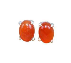 Carnelian Gemstone Stud Earrings <b>Jewelry</b> For Women Silver Boho Style <b>Jewelry</b> 925 Sterling Silver Trending Handmade Earrings Gift - Product Image 1