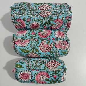 Trousse de toilette coton Floral bureau cosmétique emballage sac de voyage maquillage sacs et étuis à cosmétiques - Product Image 3