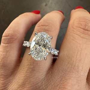 แหวนแต่งงานเพชรรูปวงรีที่ได้รับการรับรองจากแล็บที่หรูหราได้รับการรับรองจาก VVS ชัดเจนสำหรับผู้หญิงแหวนหมั้นเครื่องประดับชั้นดีในวันครบรอบแต่งงาน - Product Image 3