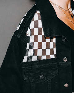 เสื้อแจ็กเก็ตยีนส์ปักลายตาข่ายสำหรับผู้หญิงเสื้อนอกแฟชั่นงานตามสั่ง - Product Image 3