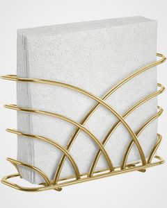 Servilletero y Portapañuelos Rectangular de Metal Dorado Impermeable con Organizador para Uso en Mesa de Hogar u Hotel - Product Image 6