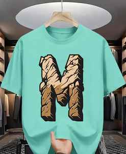 Camiseta Esencial Ultra Suave y Cómoda para Hombre, Verano, Ecológica, Apliques, Mezclilla, Batik, Tela de Pana, 100% Algodón, Parches - Product Image 5