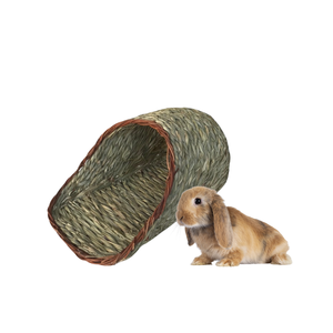 Juguete para masticar mascota conejito pequeño, casa para roedores en forma de zapatilla para conejillos de indias y hámsteres, juguete para masticar tejido de hierba para mascotas - Product Image 1