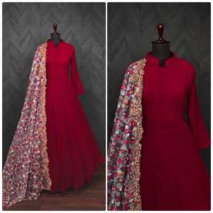 ชุดเดรสยาว Anarkali Georgette สำหรับผู้หญิง,ชุดเดรสยาวชุดราตรียาว Maxi สำหรับงานเทศกาลและงานเลี้ยง - Product Image 6