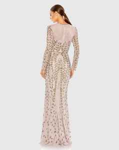 Vestido de tubo con cuentas de lentejuelas bordadas Vintage media manga de longitud completa estampado o-cuello Casual cóctel vestido Formal Poly - Product Image 4