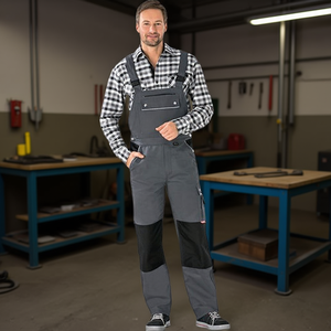 PLANAM 320 Size 56 Grey/Black Canvas <b>Dungarees</b> Fitness Safety Clothing - Product Image 3