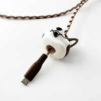 Élégant Cordon de Cou Type-C en Métal Câble de Recharge Design Tressé Durable Support Téléphone Réglable Pendentif Chien Fonction Anti-Perte